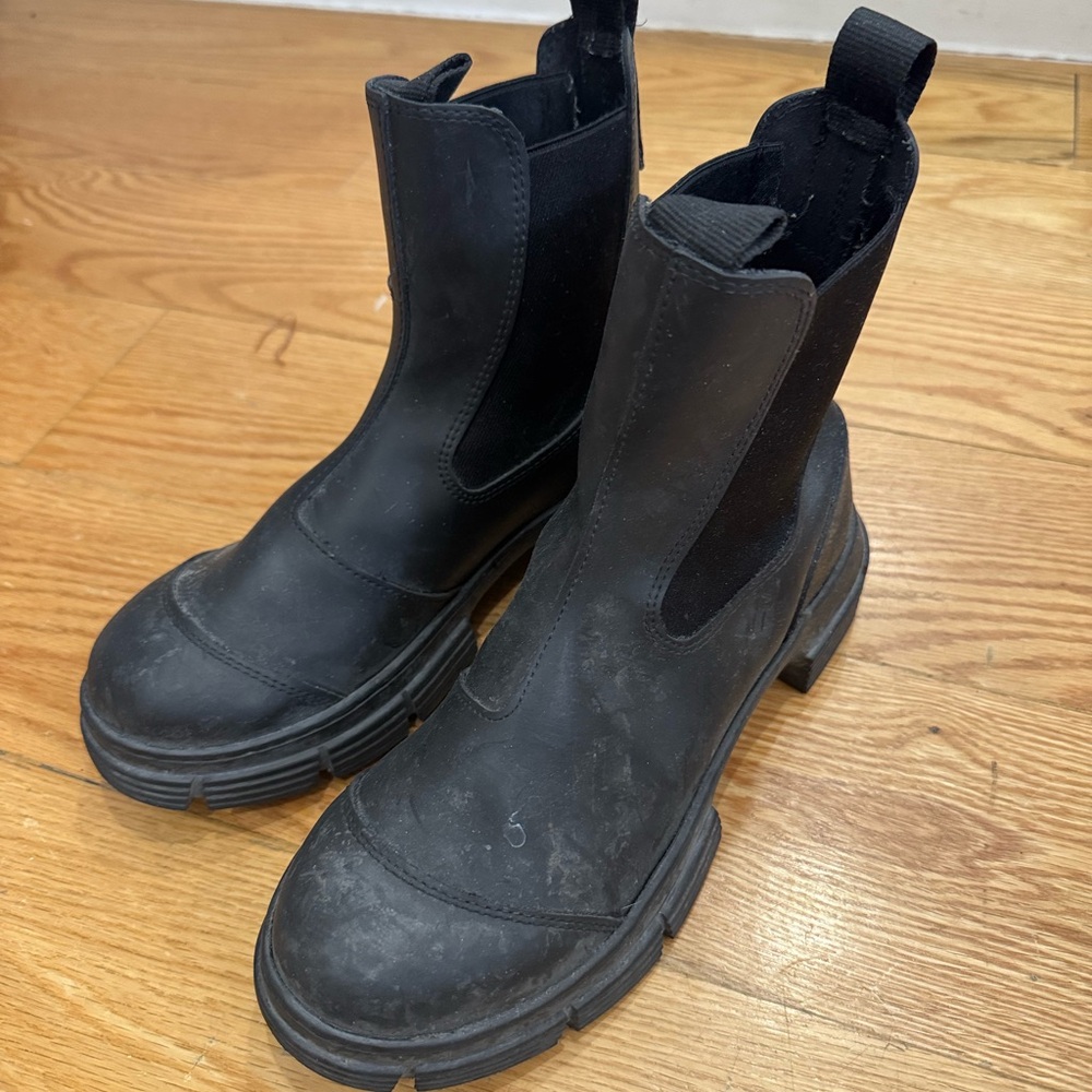 Black Chunky GANNI Boots